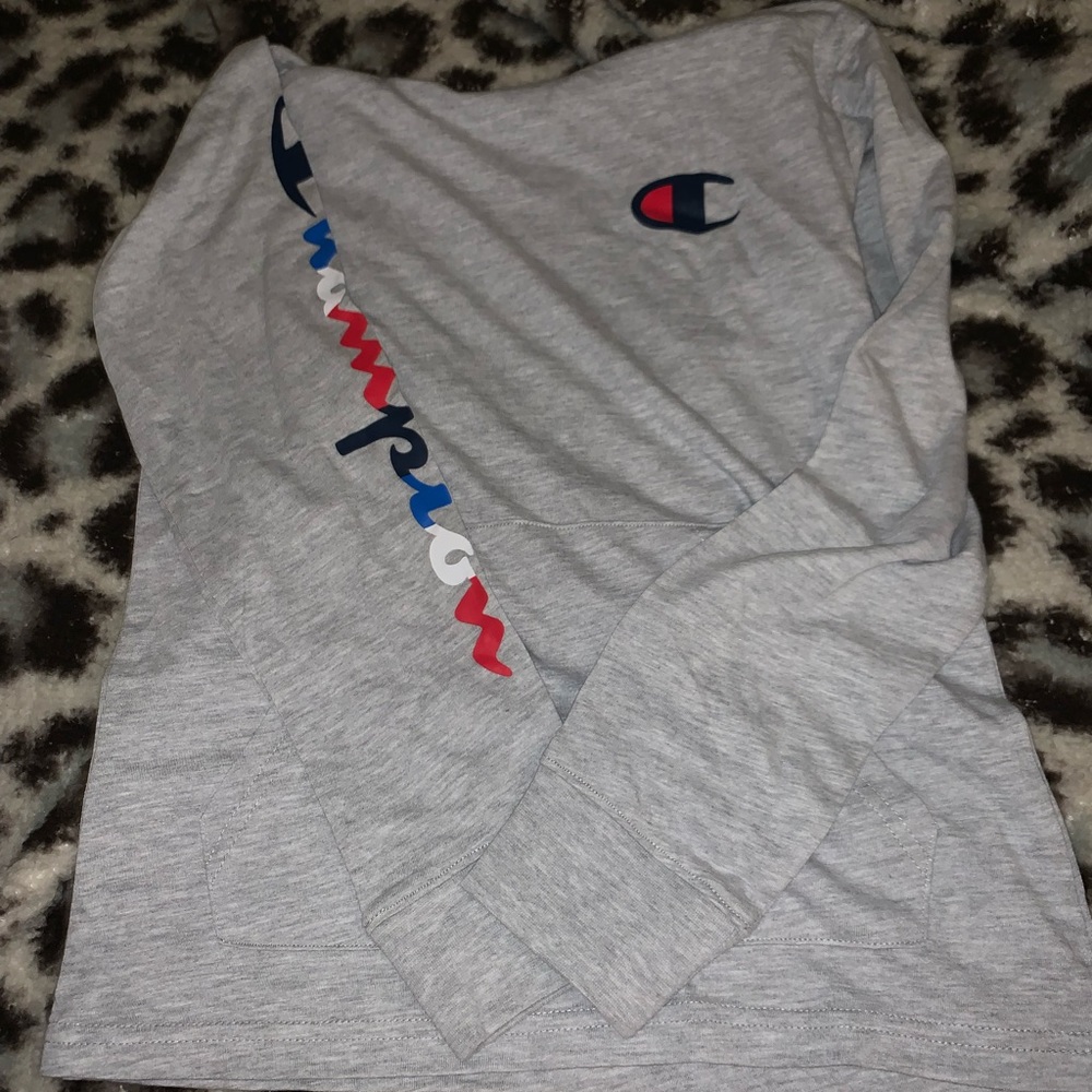 champion long sleeve t with hood